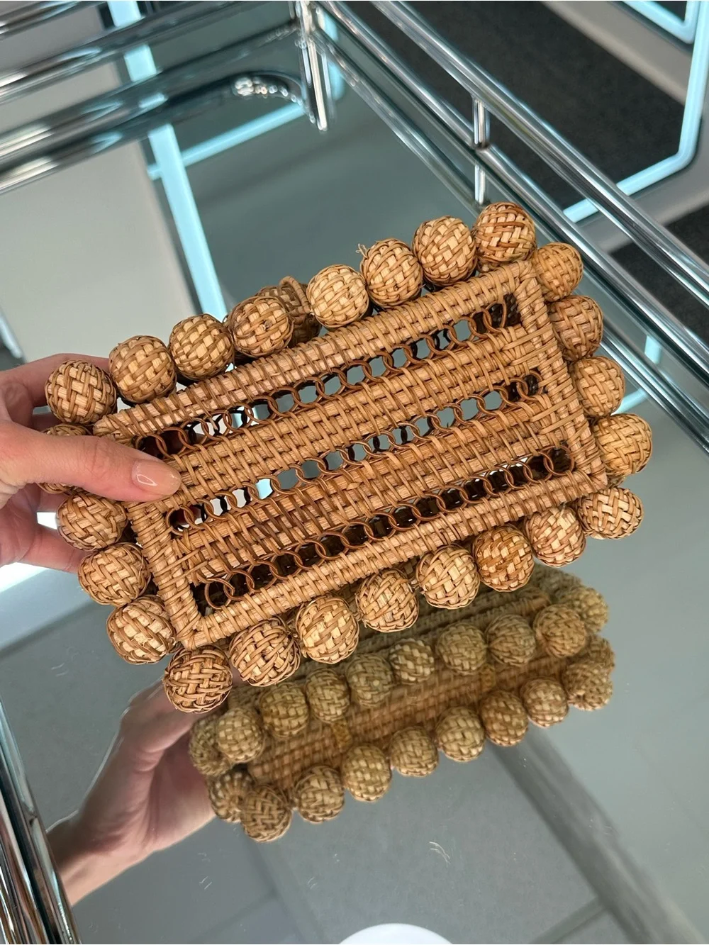 Cult Gaia EOS Rattan Clutch